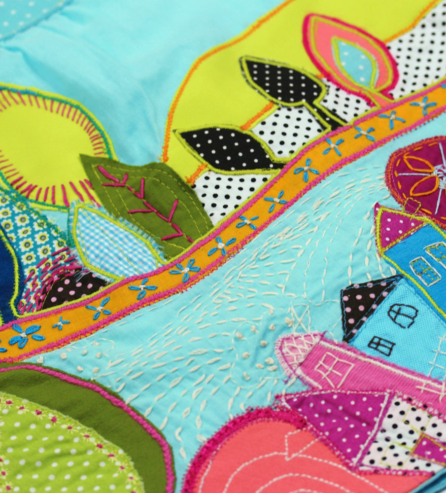 APPLIQUE HAND-EMBROIDERED COTTON DRESS