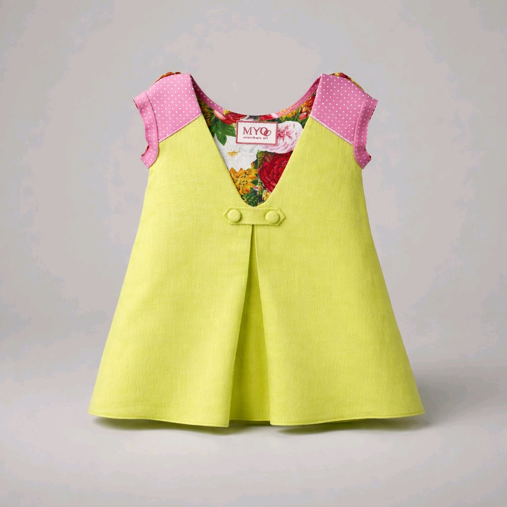 APPLE-GREEN LINEN GIRL APPLEQUE