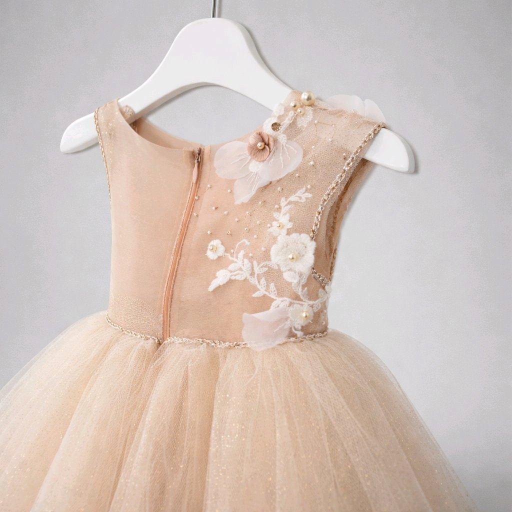 SPARKLE GOLD NUDE BABY DRESS