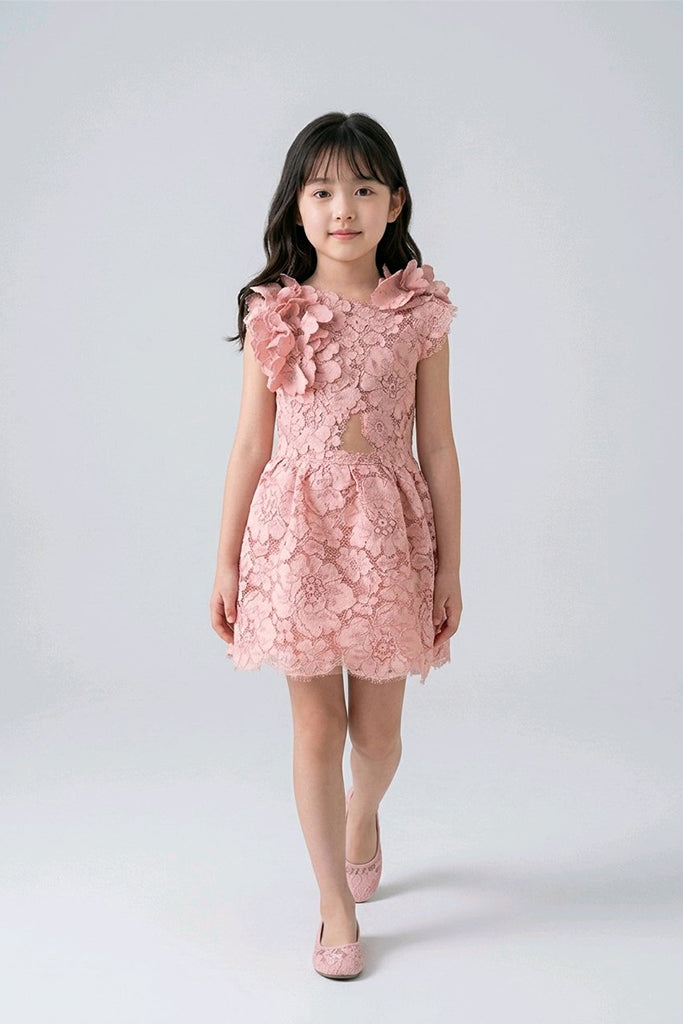 COUTURE BLUSH LACE DRESS