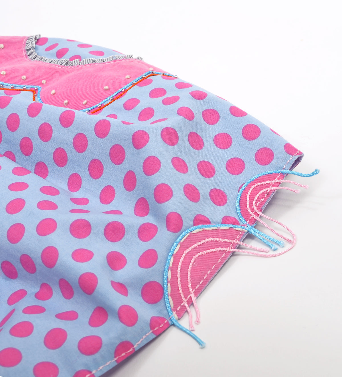 EMBROIDERED LIGHT PURPLE DOTS COTTON SKIRT