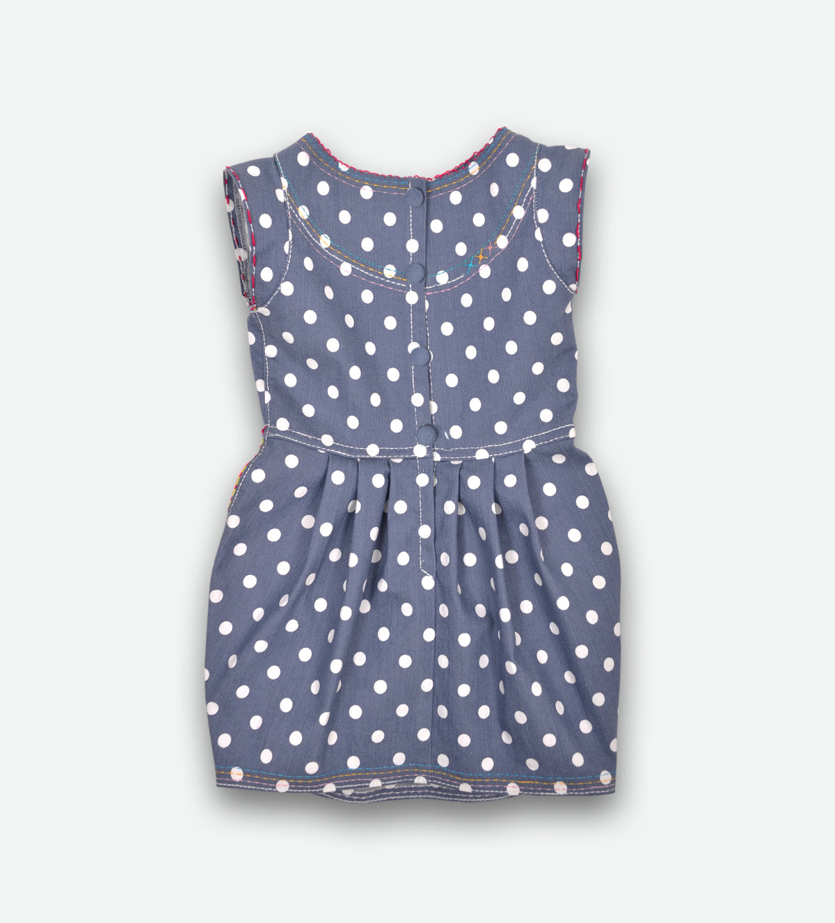 DENIM COTTON DOTS DRESS