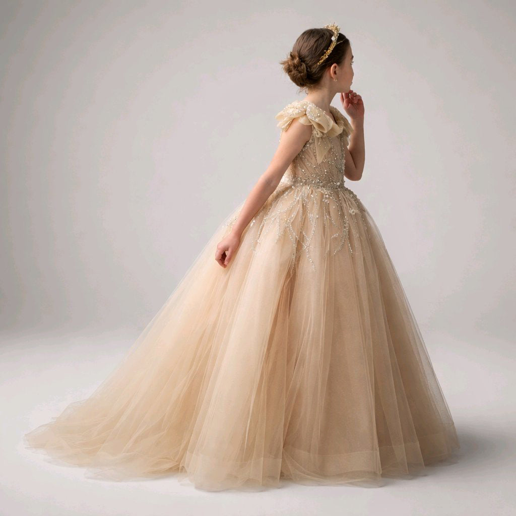 GOLD BLUSH FLOWERGIRL GOWN