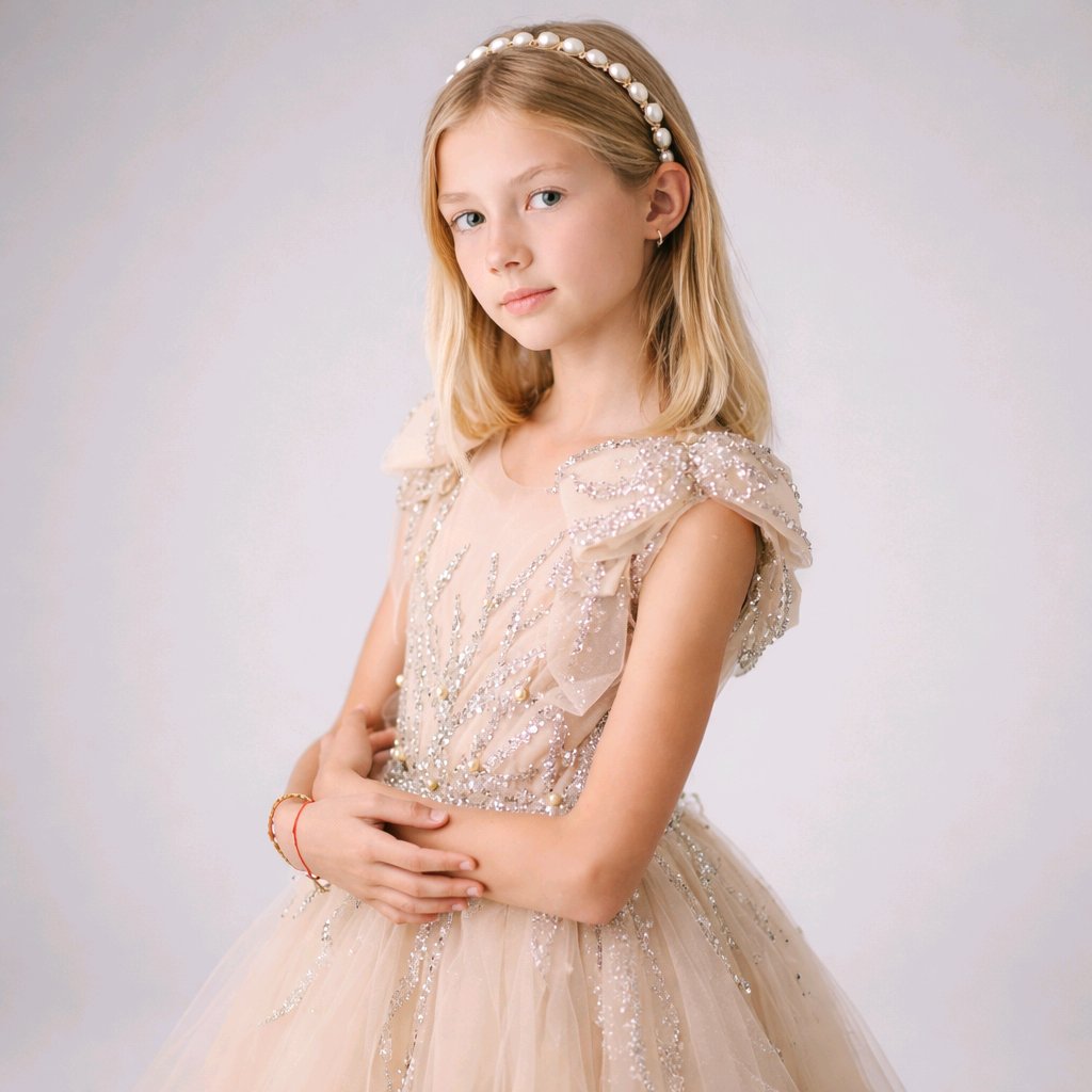 GOLD BLUSH FLOWERGIRL GOWN