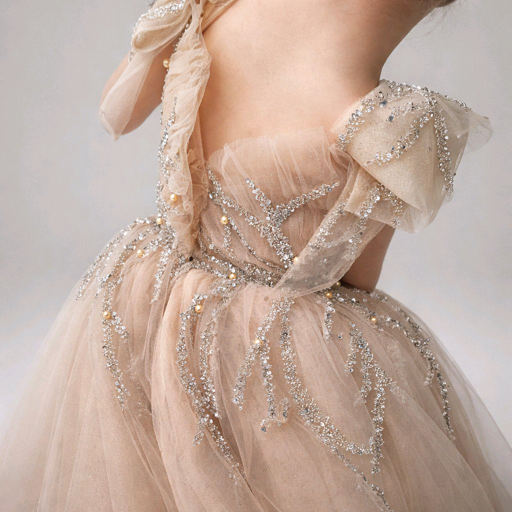GOLD BLUSH FLOWERGIRL GOWN