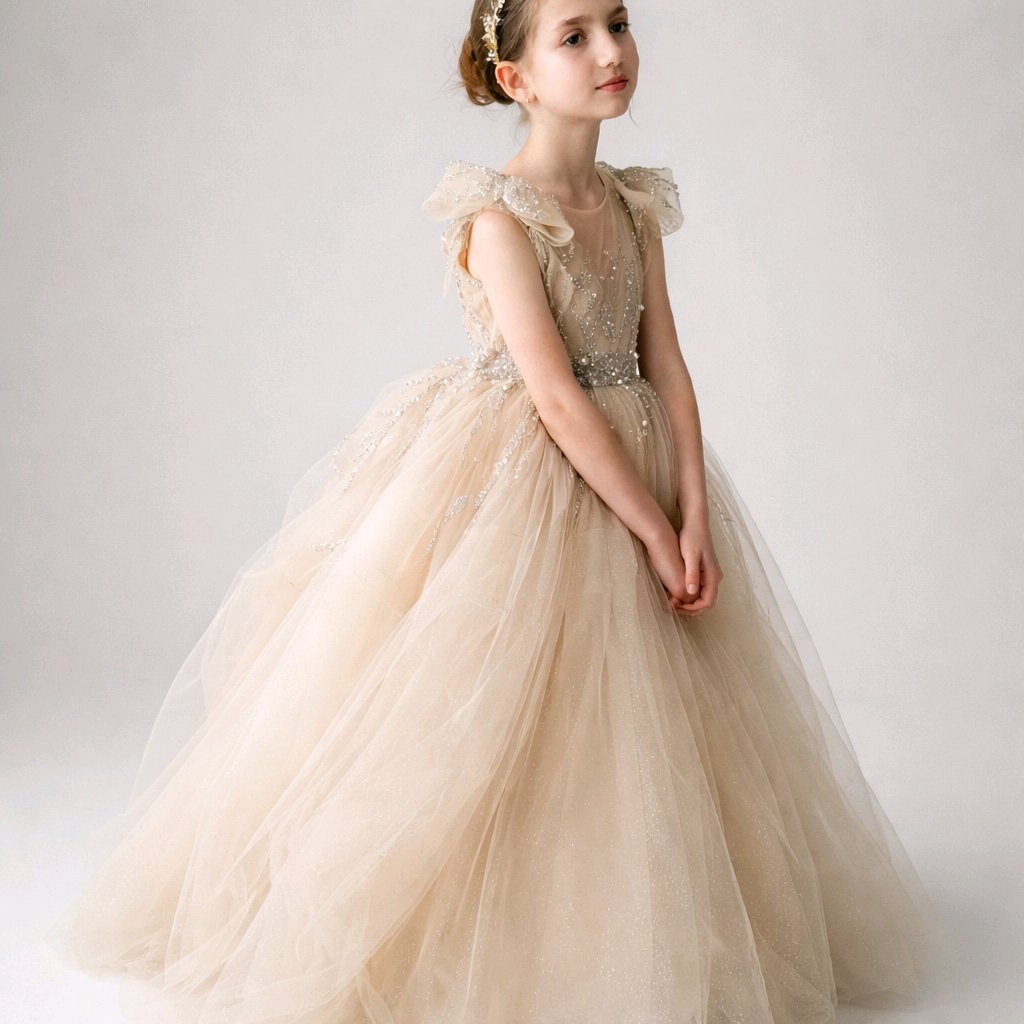 GOLD BLUSH FLOWERGIRL GOWN