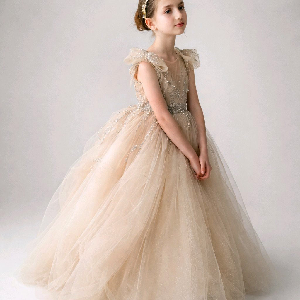 GOLD BLUSH FLOWERGIRL GOWN
