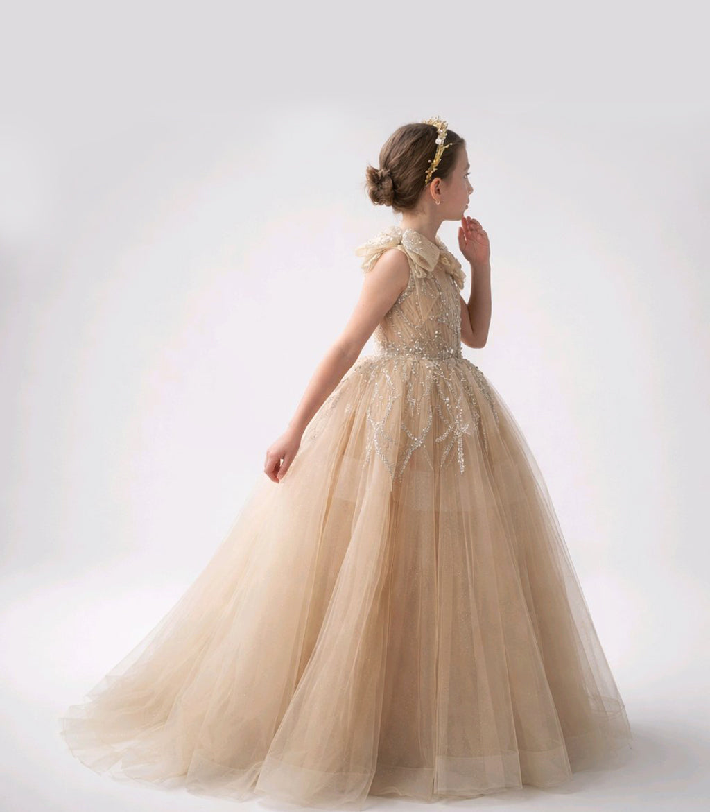 GOLD BLUSH FLOWERGIRL GOWN