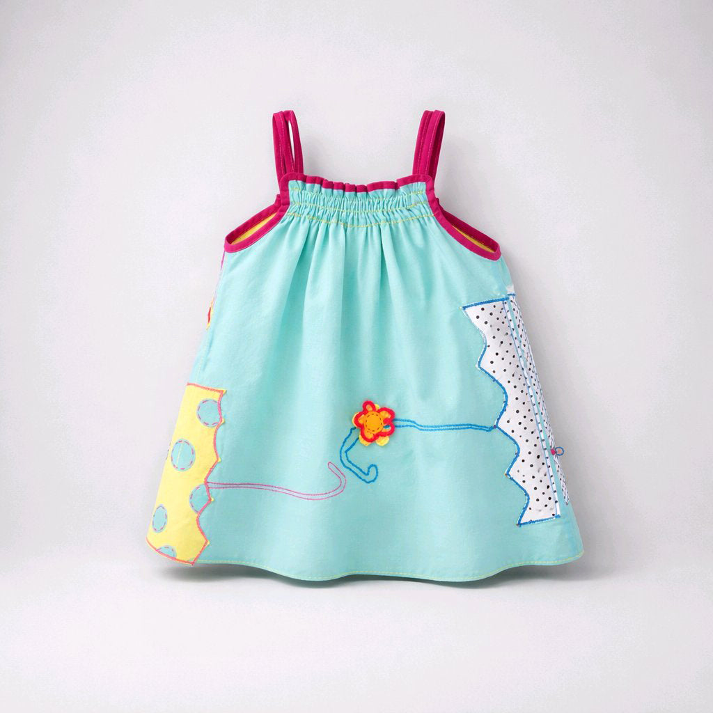 SKY BLUE APPLIQUE COTTON BABY DRESS