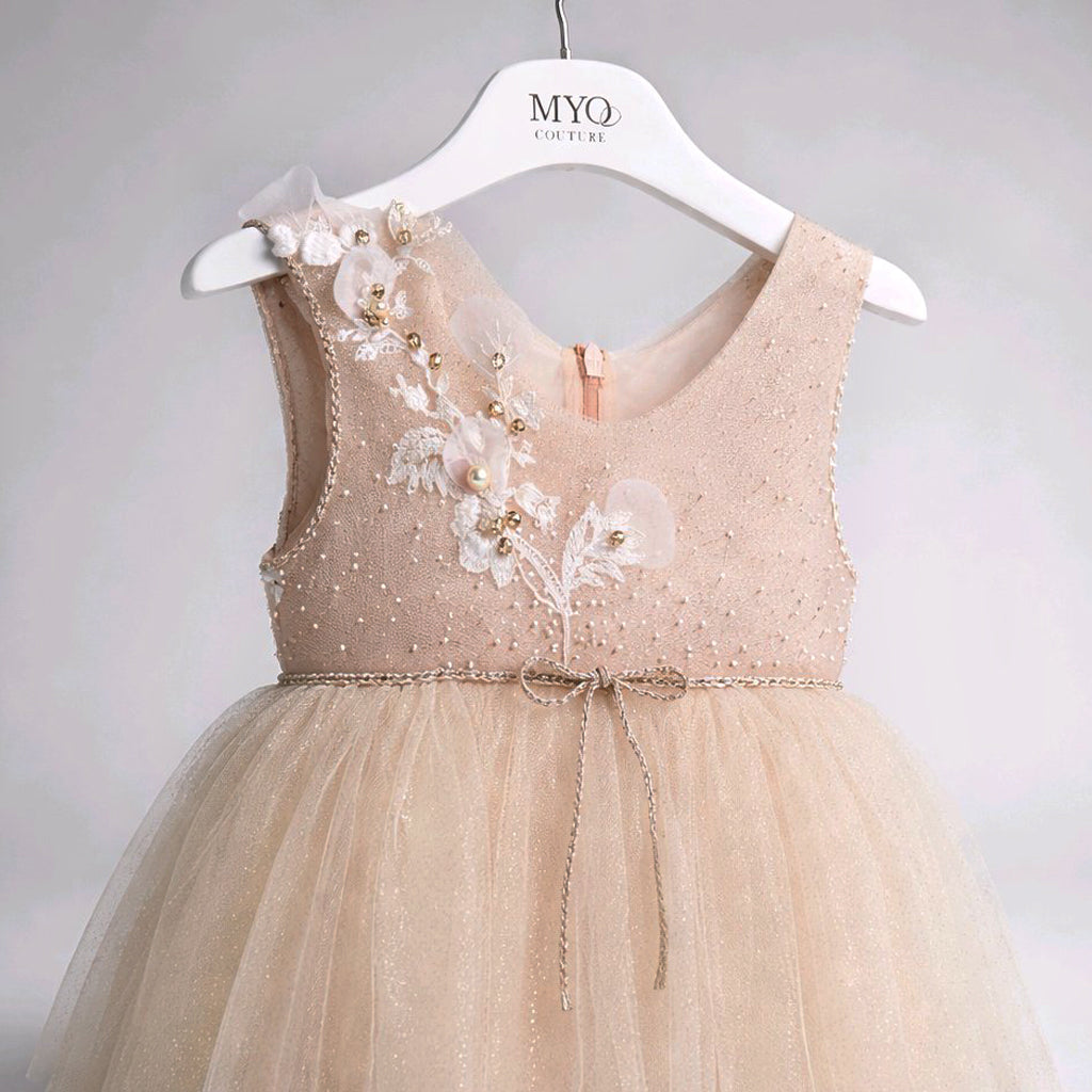 SPARKLE GOLD NUDE BABY DRESS