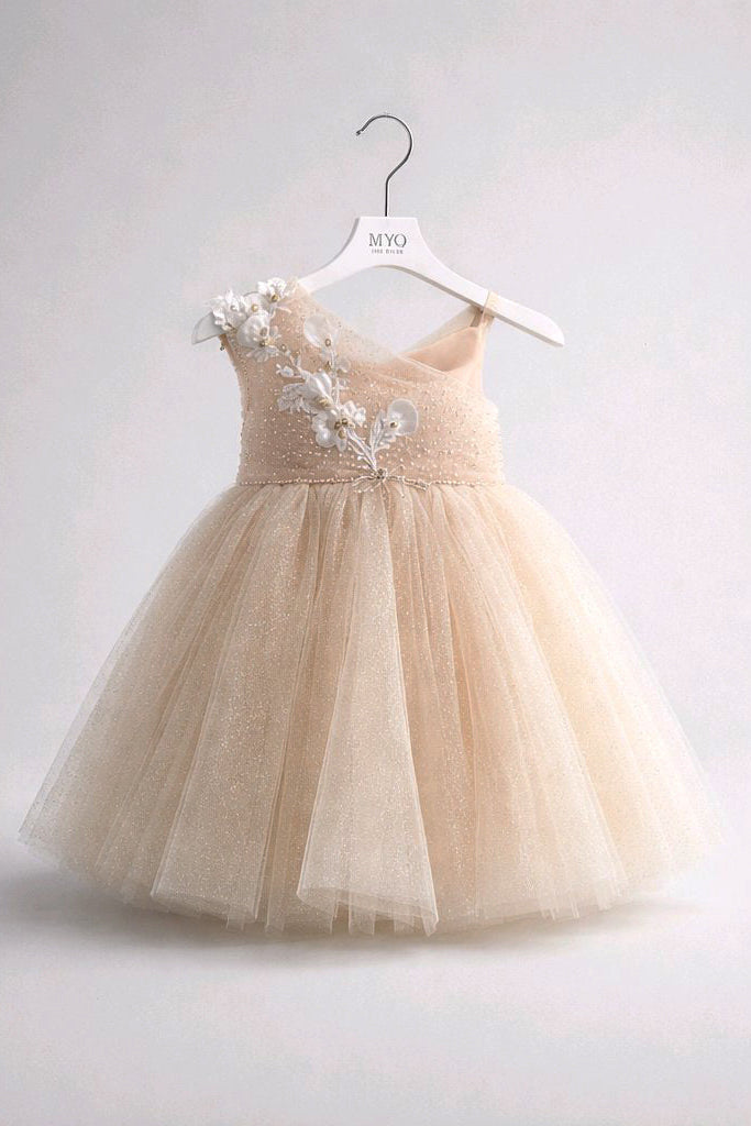SPARKLE GOLD NUDE BABY DRESS