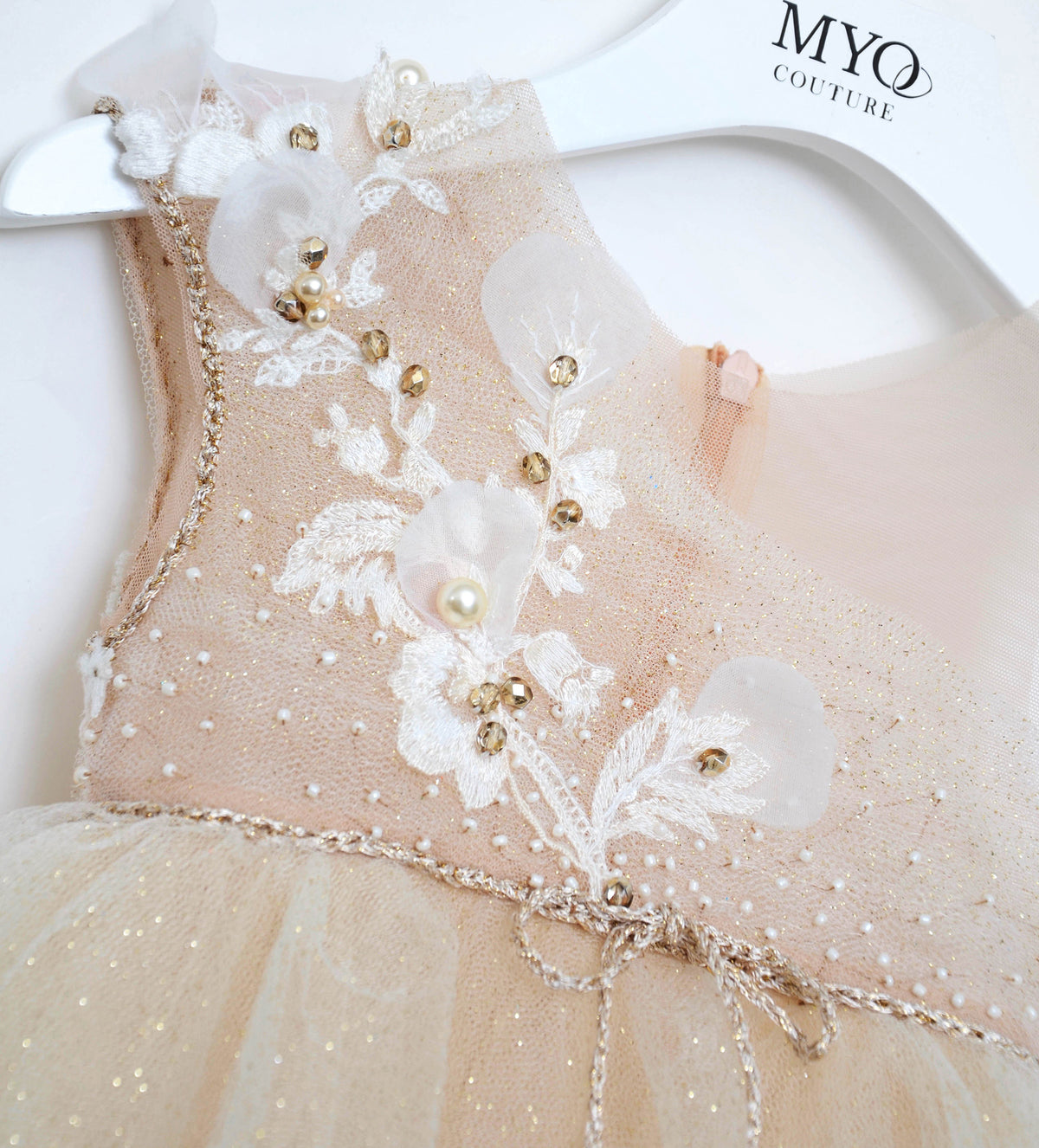 SPARKLE GOLD NUDE BABY DRESS