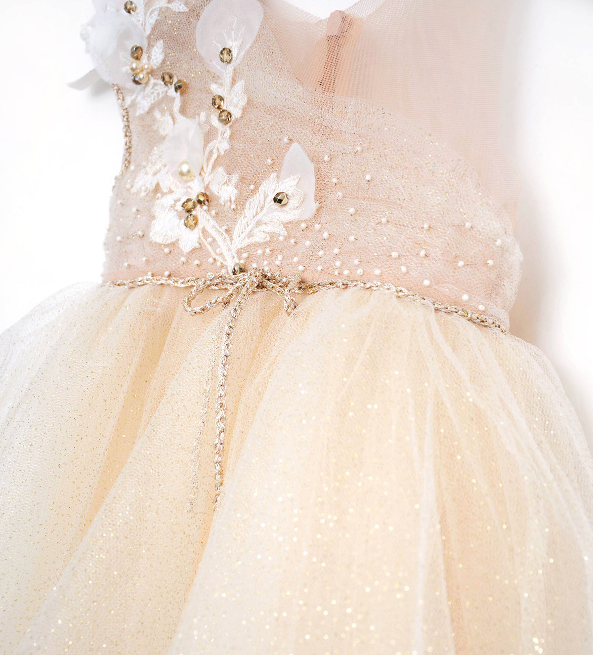 SPARKLE GOLD NUDE BABY DRESS