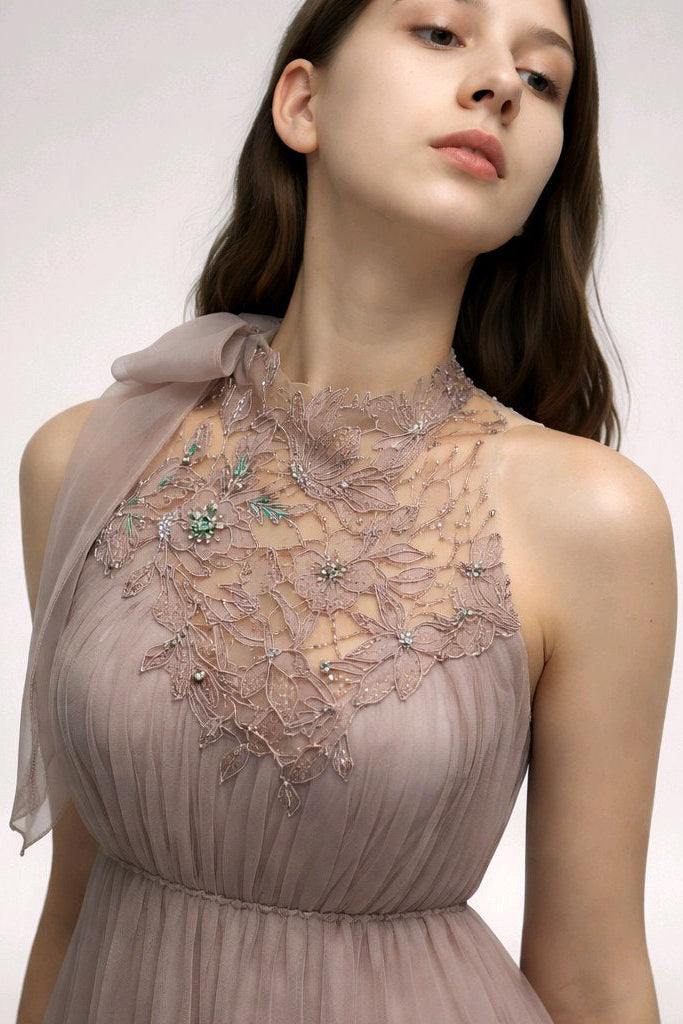 LAVANDEL LACE FLOWERGIRL DRESS