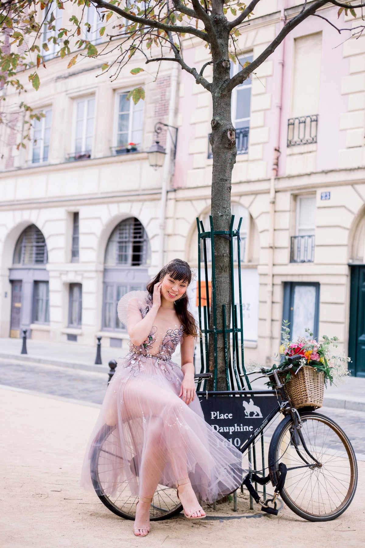 LAVANDEL BLACK LEAVES EMBROIDERED BRIDAL COCKTAIL DRESS