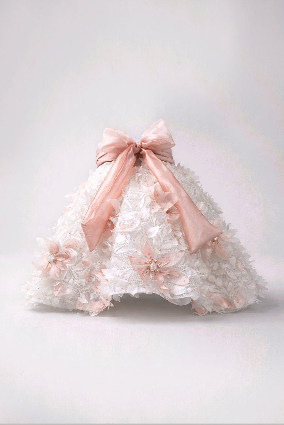 LIGHT PINK EMBROIDERED FLOWERS LACE SKIRT