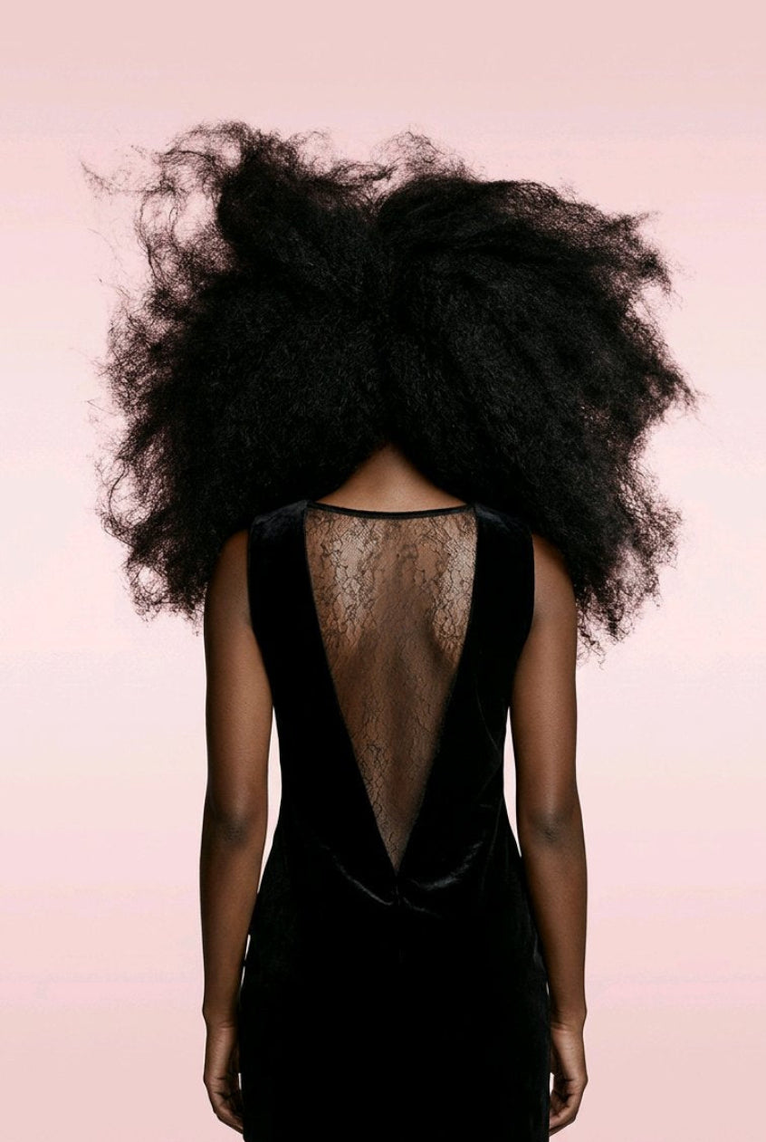 BLACK VELVET V FORM HAND EMBROIDERED COCKTAIL DRESS