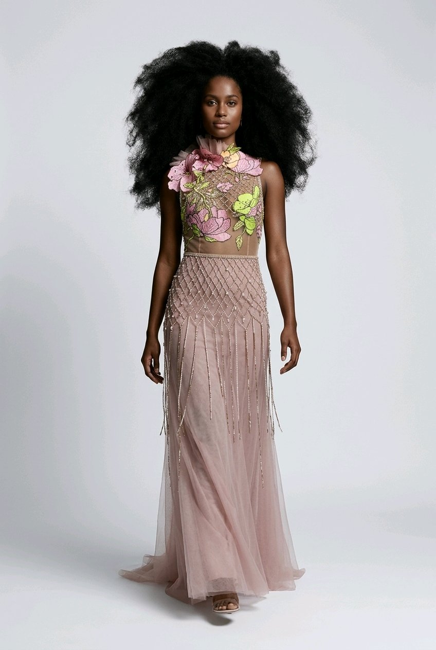 BLUSH BRIDAL GOLD EMBROIDERED COUTURE GOWN