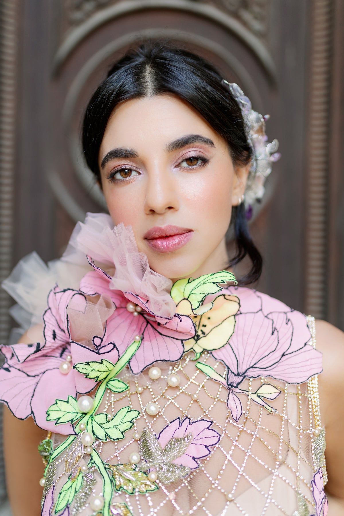 BLUSH BRIDAL GOLD EMBROIDERED COUTURE GOWN