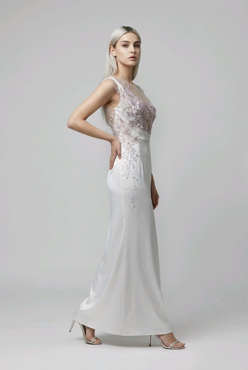 BRIDAL EMBROIYDERED SILK GOWN