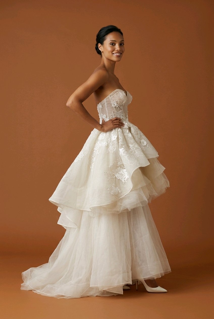 BRIDAL IVORY CORSET TWO PART GOWN
