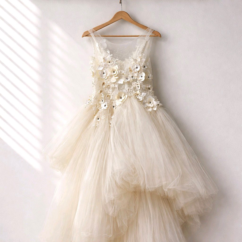 MAMA MIA IVORY VOALS TULLE BRIDAL DRESS