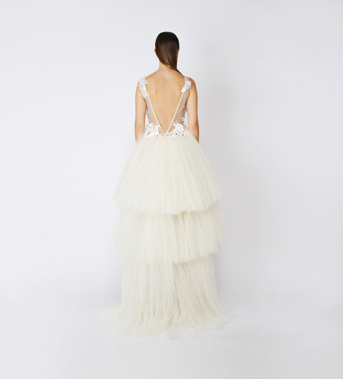 MAMA MIA IVORY VOALS TULLE BRIDAL DRESS