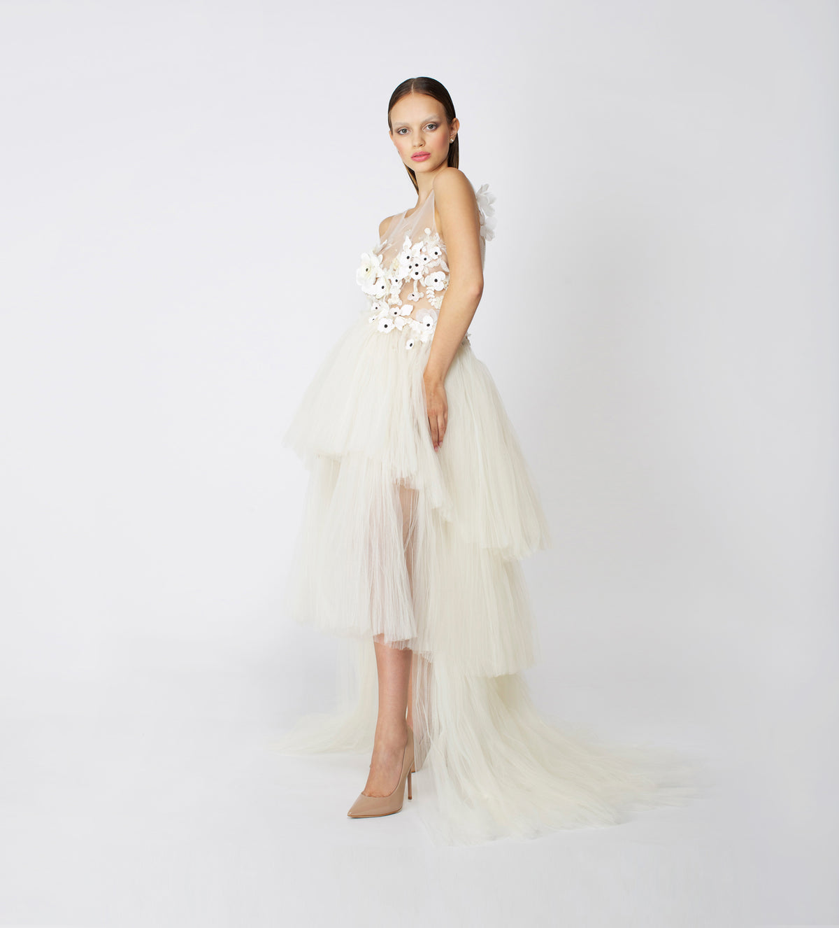 MAMA MIA IVORY VOALS TULLE BRIDAL DRESS