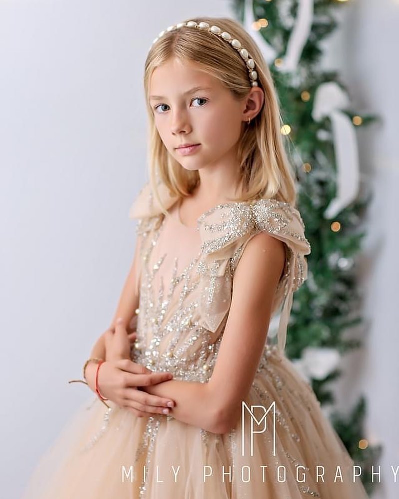 GOLD BLUSH FLOWERGIRL GOWN