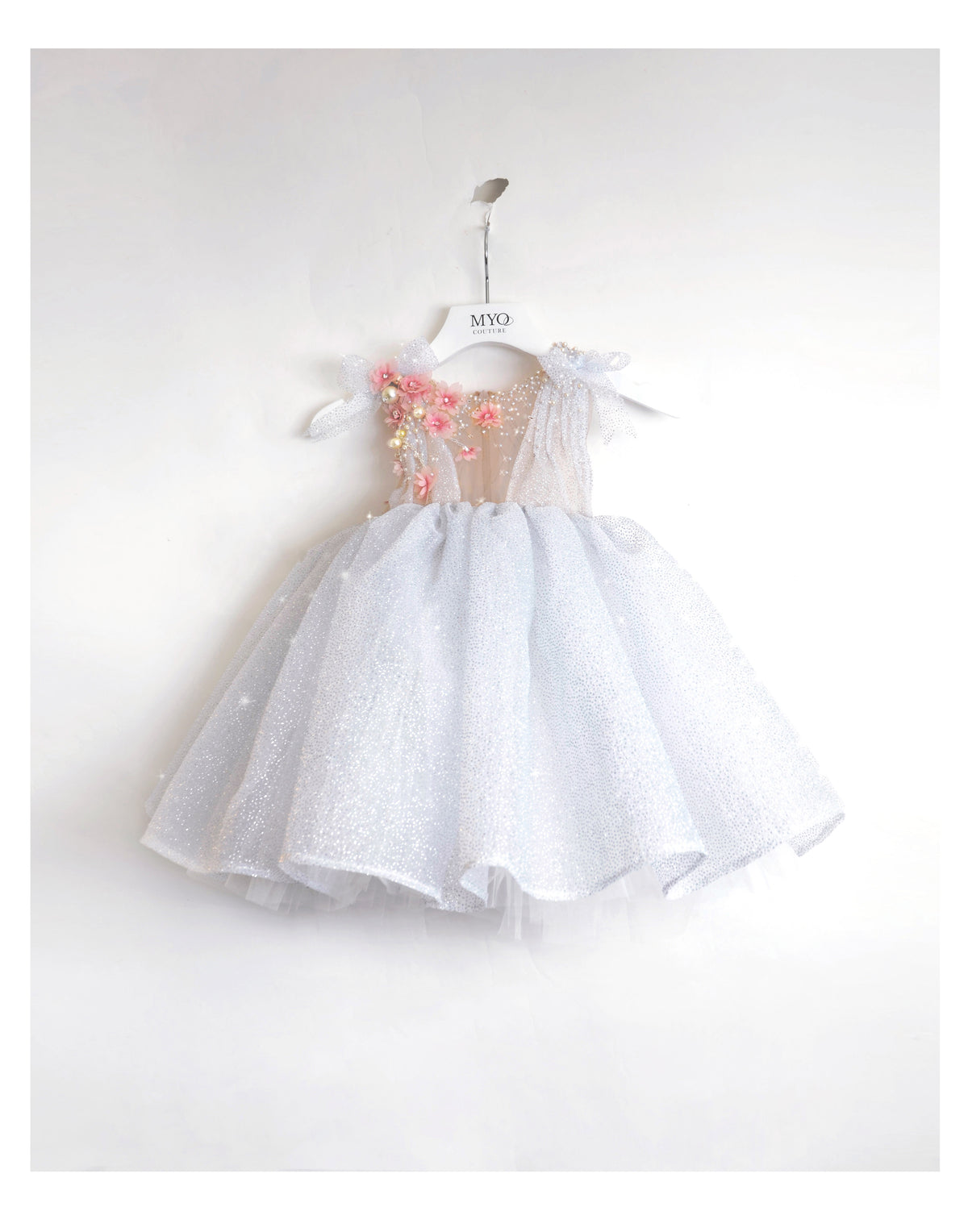 SPARKLE EMBROIDERED SILVER DRESS