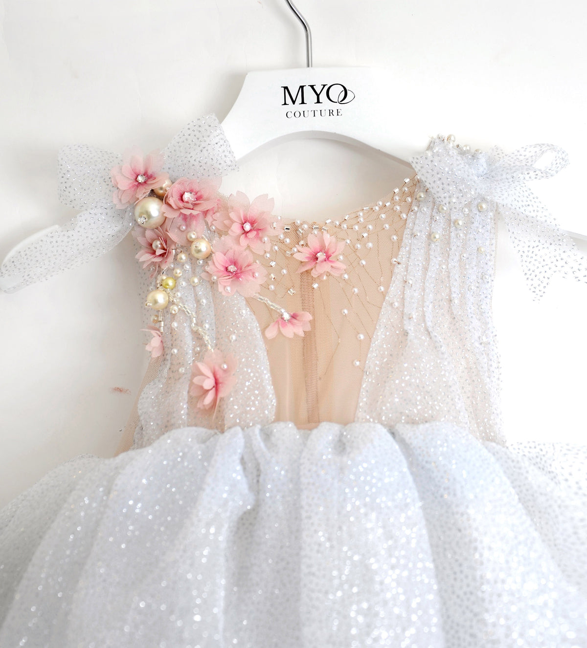 SPARKLE EMBROIDERED SILVER DRESS