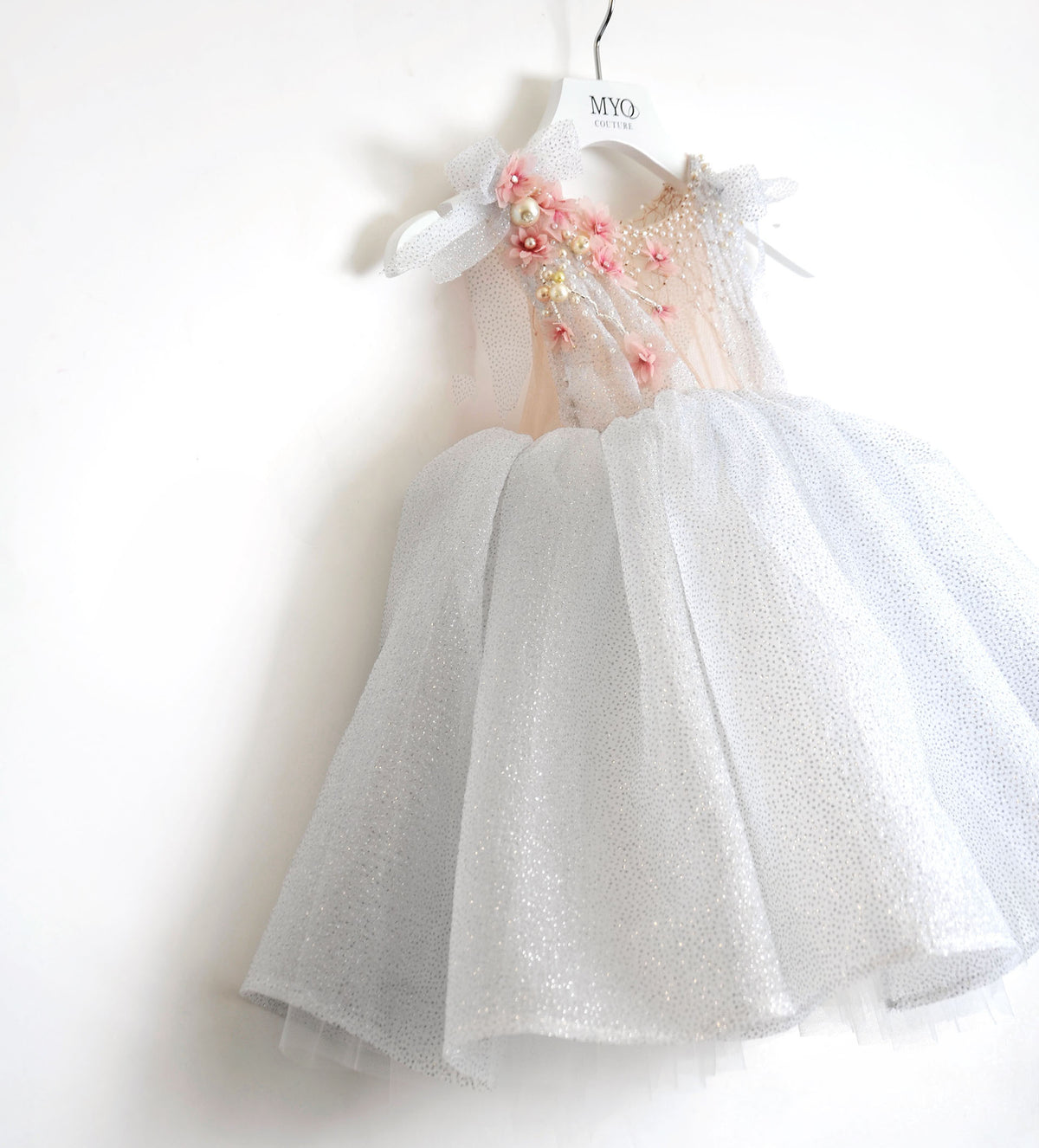 SPARKLE EMBROIDERED SILVER DRESS