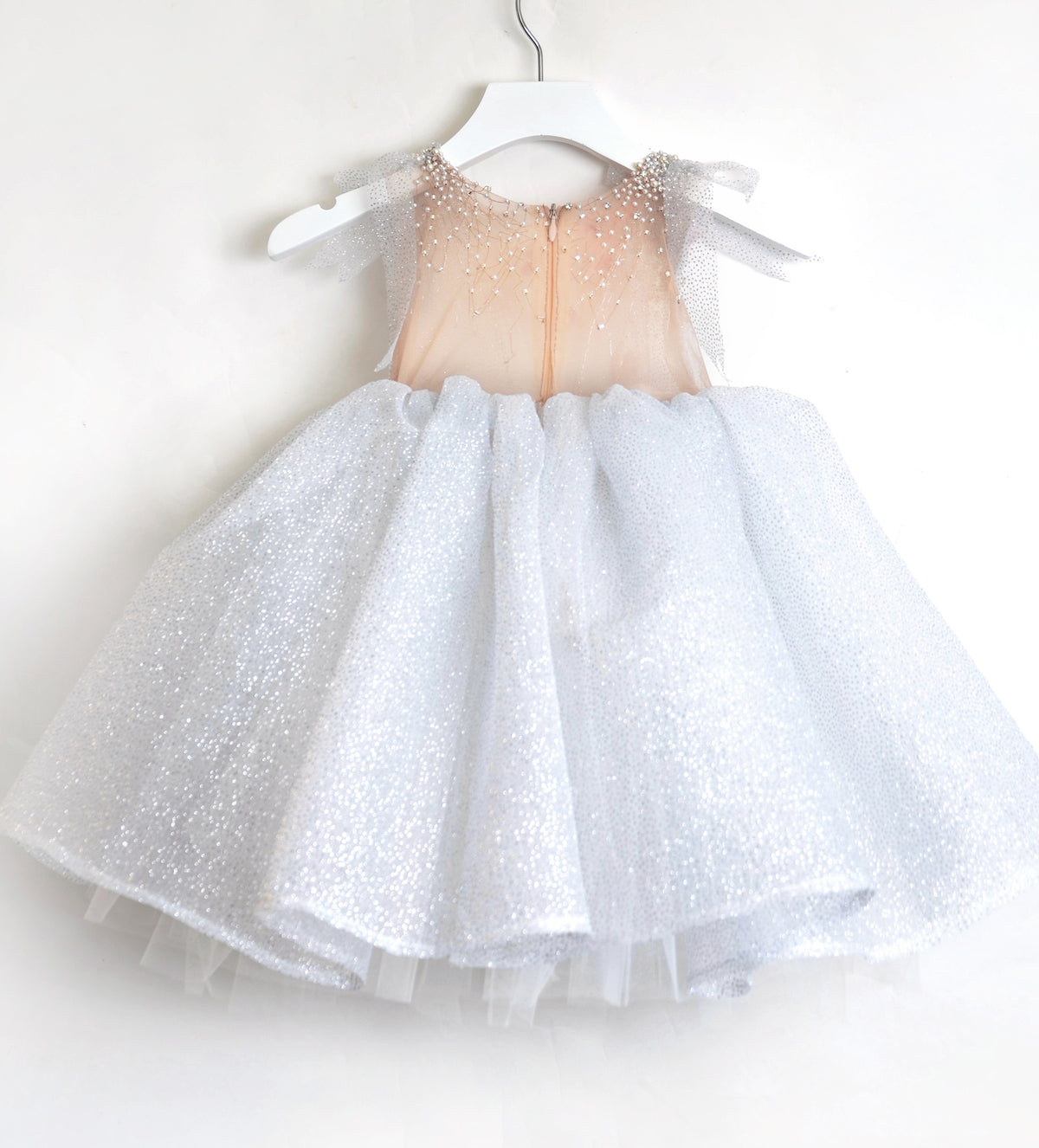 SPARKLE EMBROIDERED SILVER DRESS