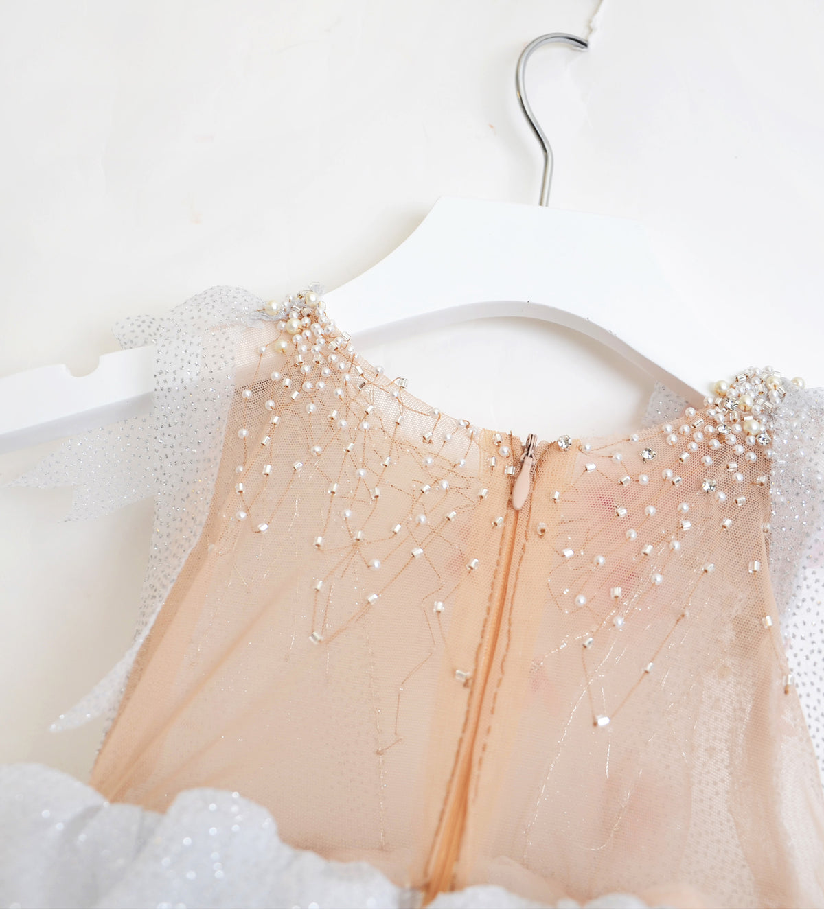 SPARKLE EMBROIDERED SILVER DRESS