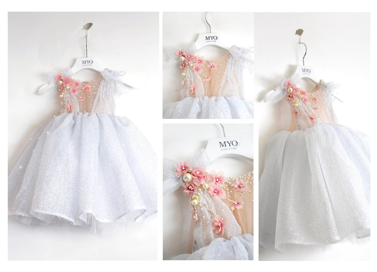 SPARKLE EMBROIDERED SILVER DRESS