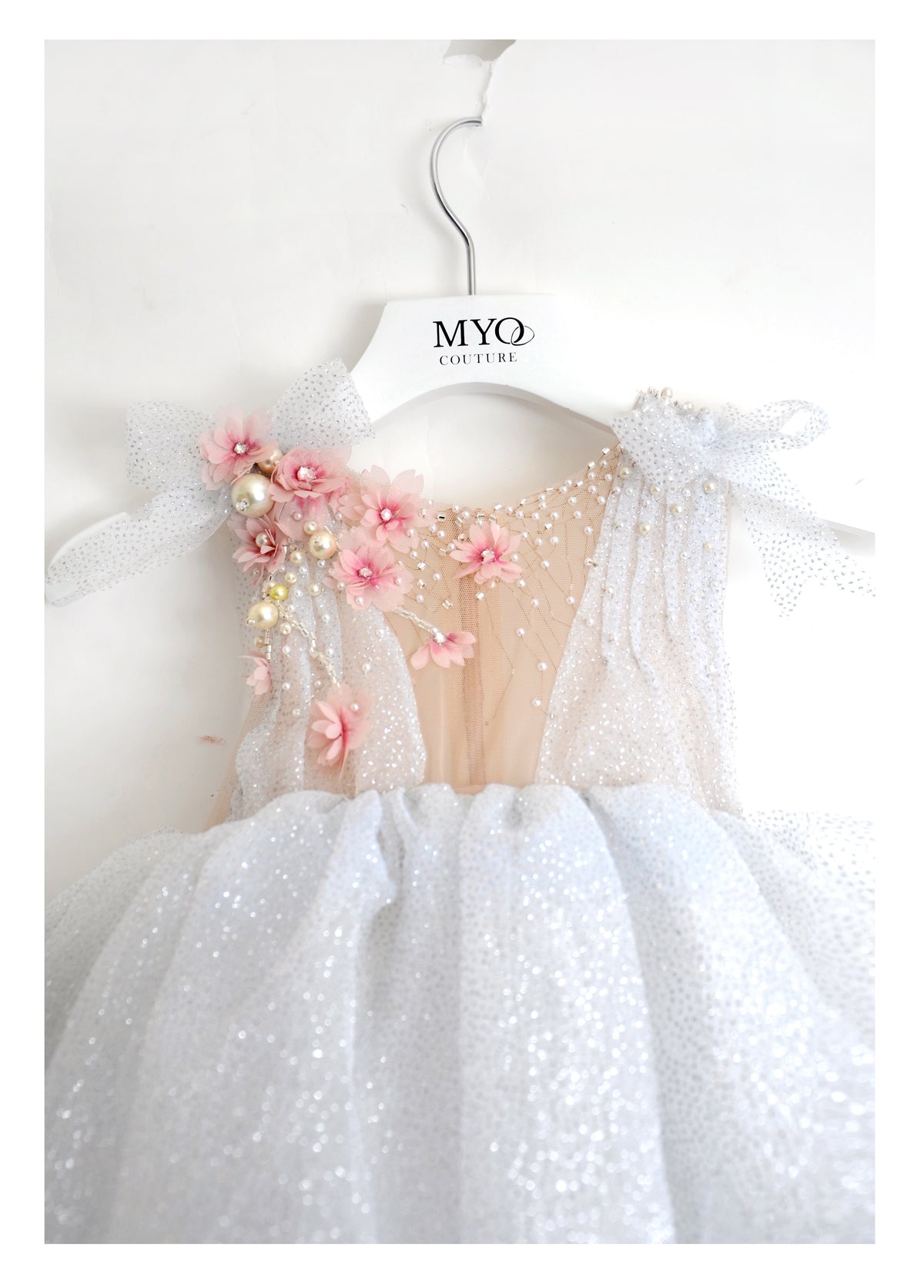 SPARKLE EMBROIDERED SILVER DRESS