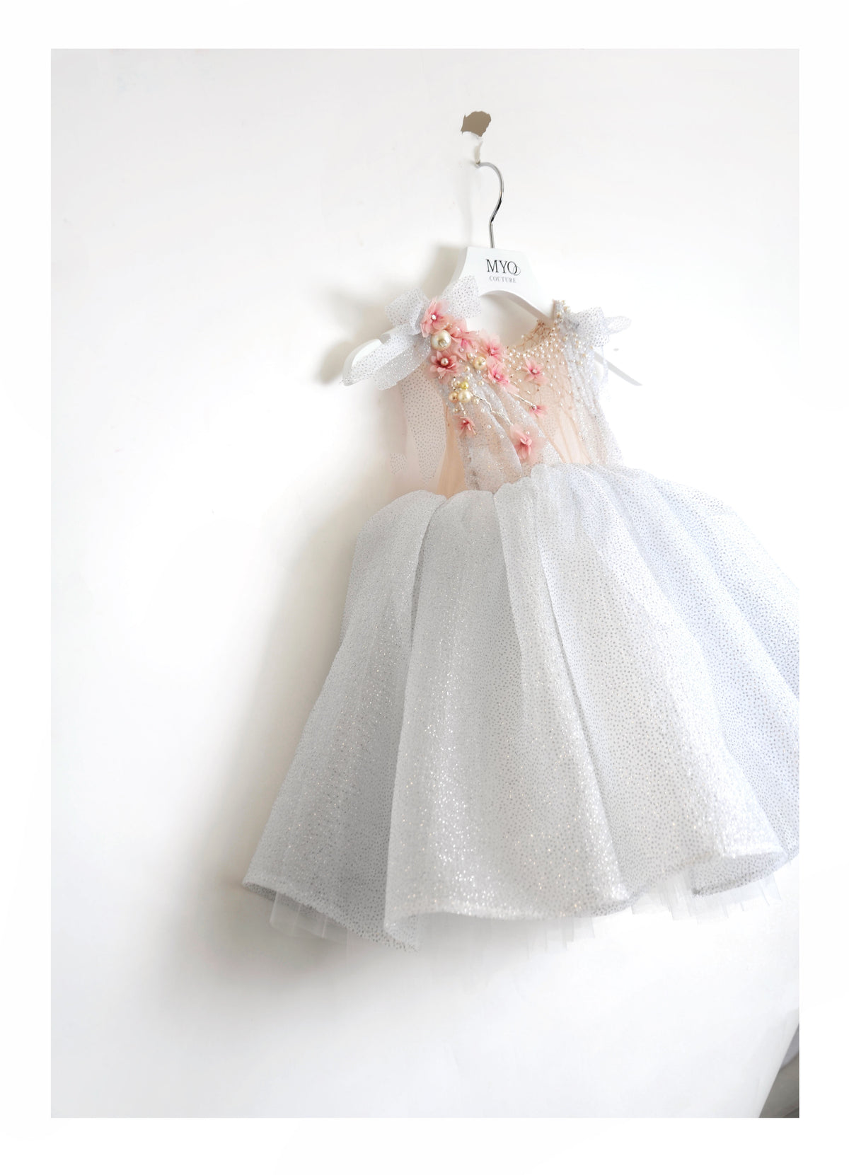 SPARKLE EMBROIDERED SILVER DRESS